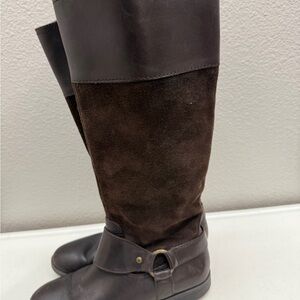 Ralph Lauren Boots Size 6 Brown Riding Leather Suede